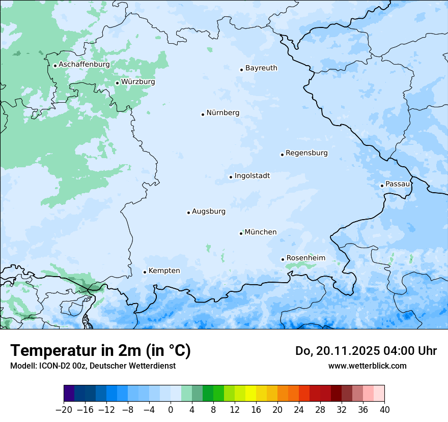 Modellkarten Temperatur