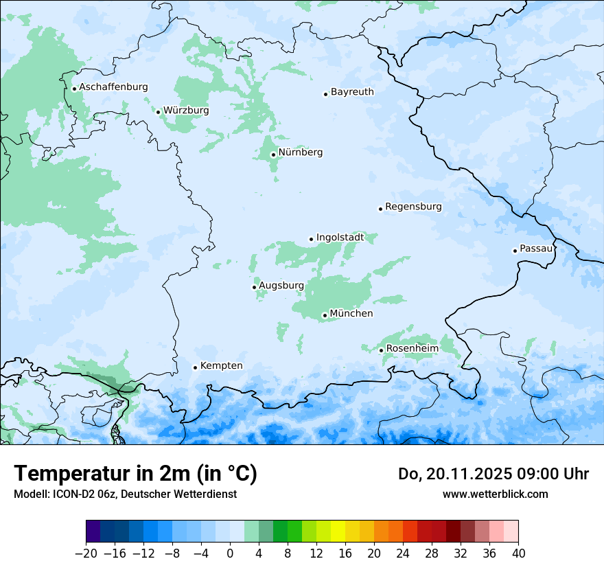 Modellkarten Temperatur