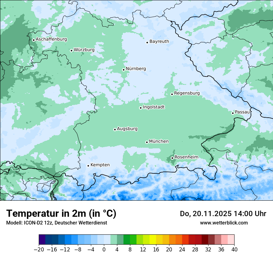 Modellkarten Temperatur