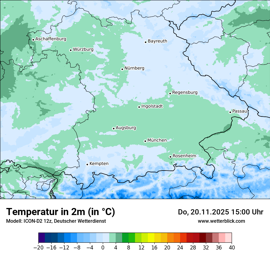 Modellkarten Temperatur