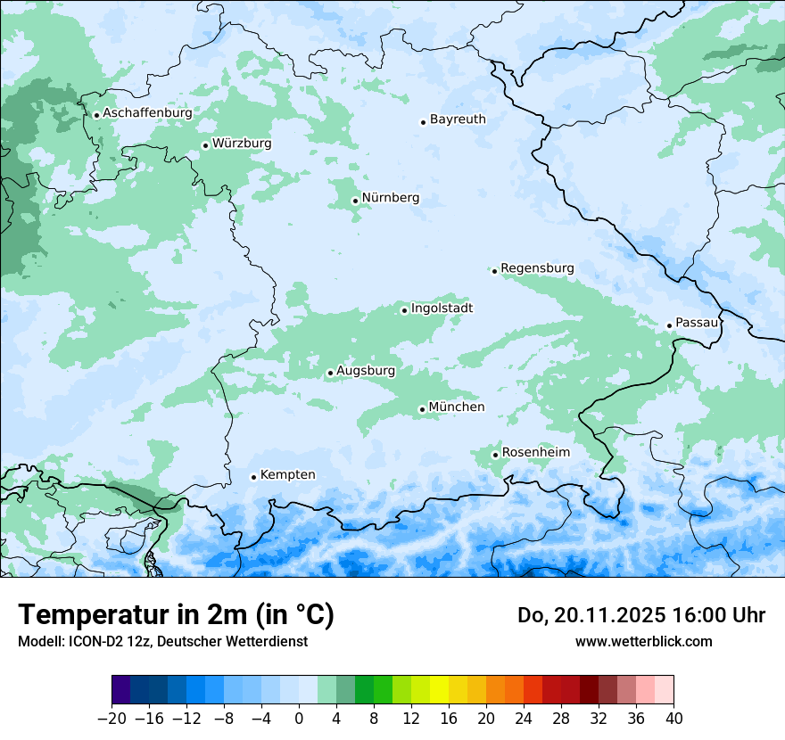 Modellkarten Temperatur