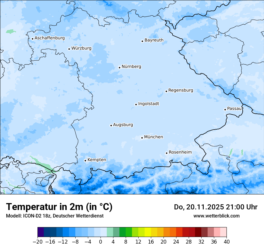 Modellkarten Temperatur