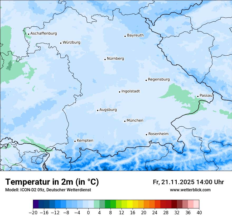 Modellkarten Temperatur