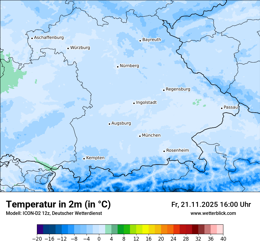 Modellkarten Temperatur