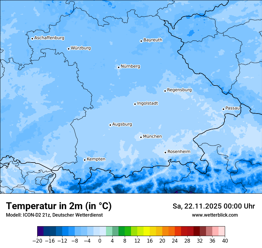 Modellkarten Temperatur