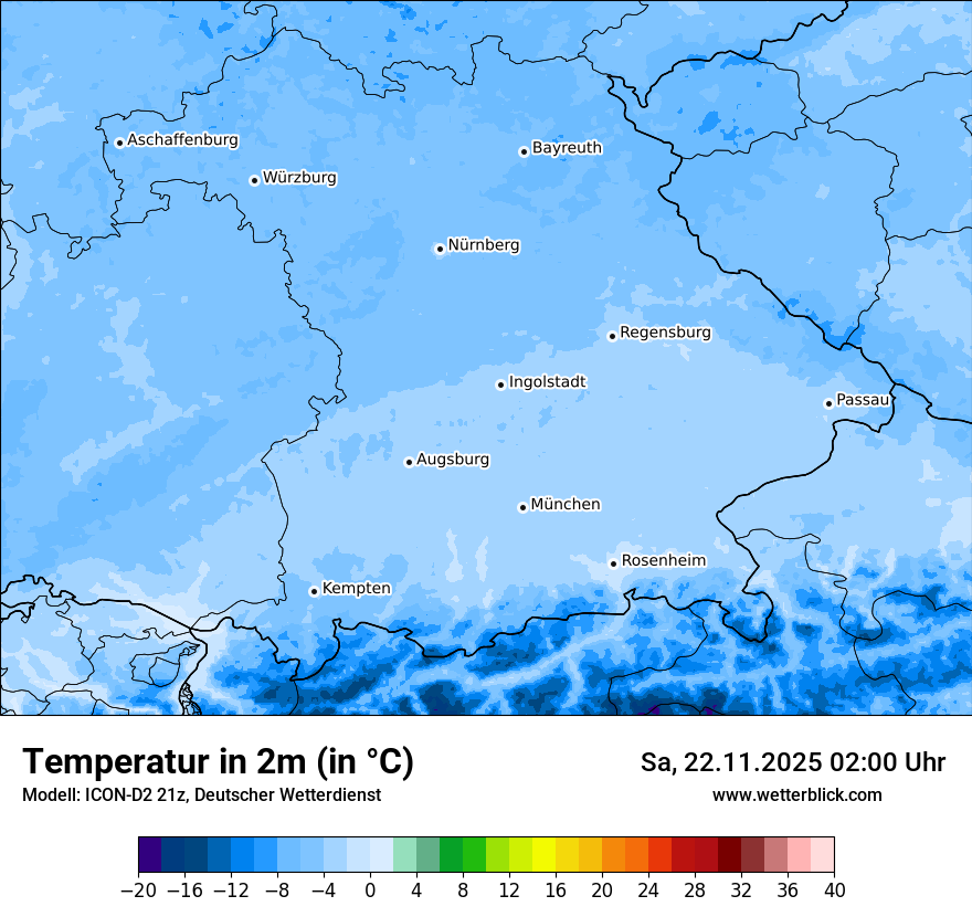 Modellkarten Temperatur