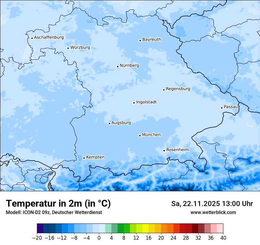 Modellkarten Temperatur