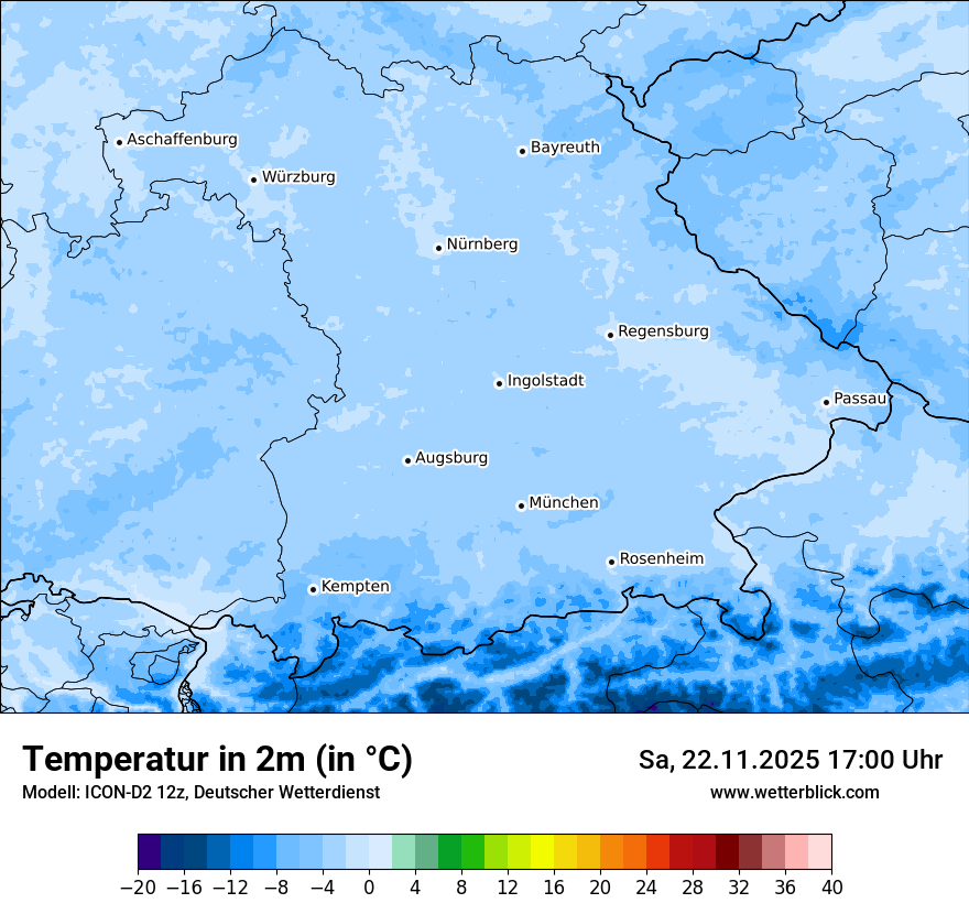 Modellkarten Temperatur