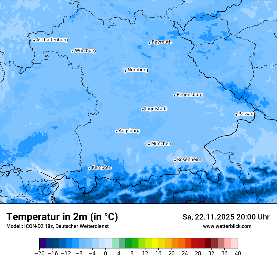 Modellkarten Temperatur