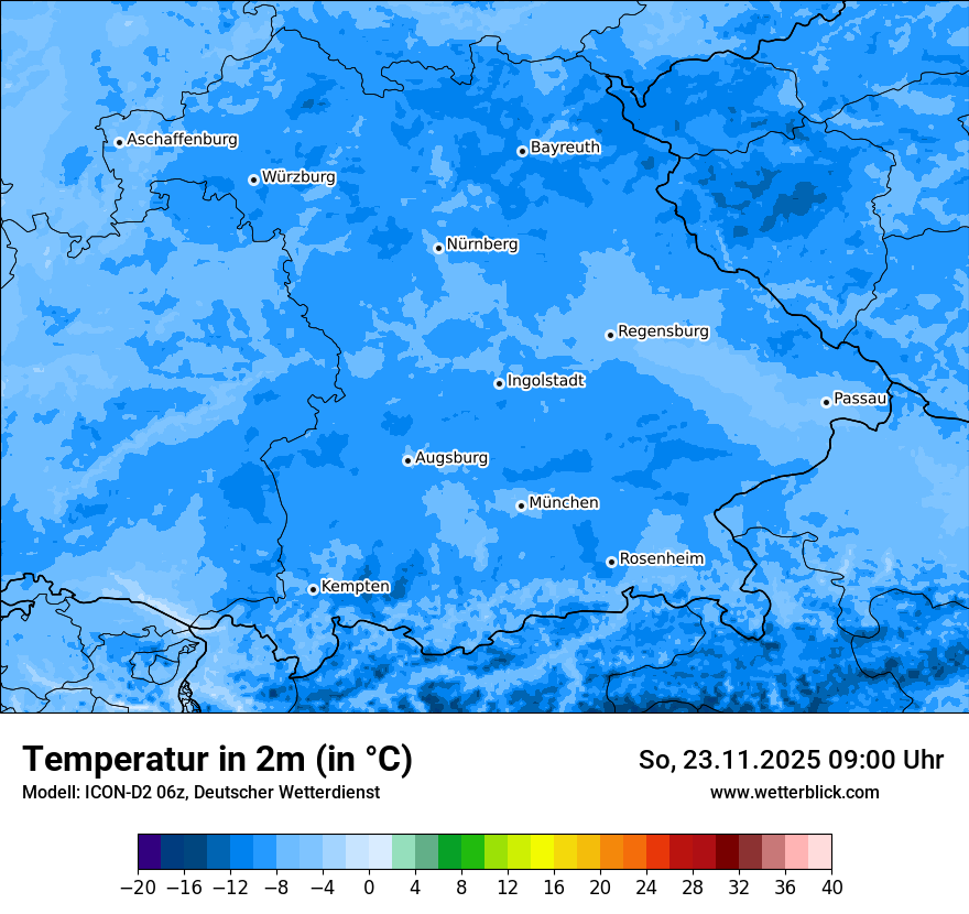 Modellkarten Temperatur