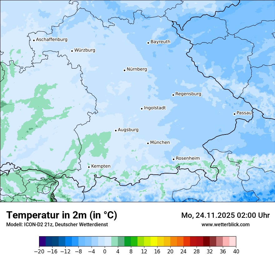 Modellkarten Temperatur