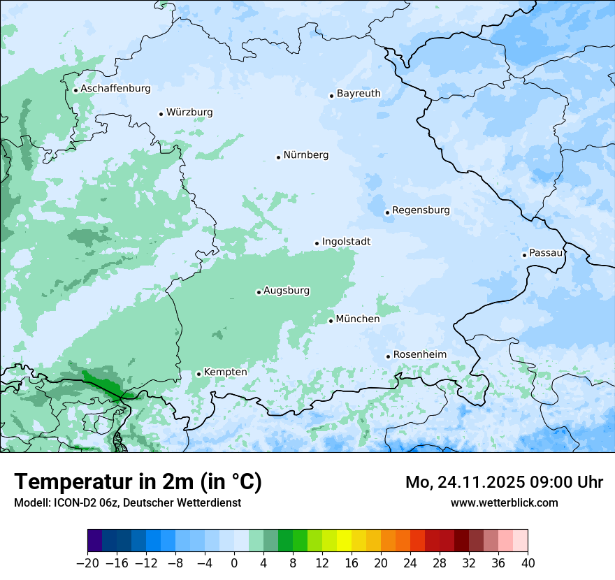 Modellkarten Temperatur