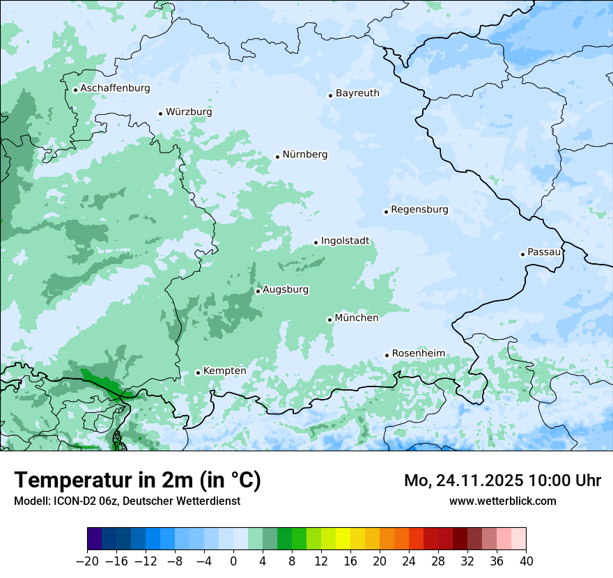 Modellkarten Temperatur