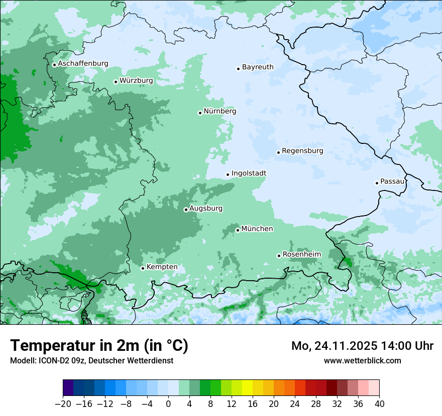 Modellkarten Temperatur