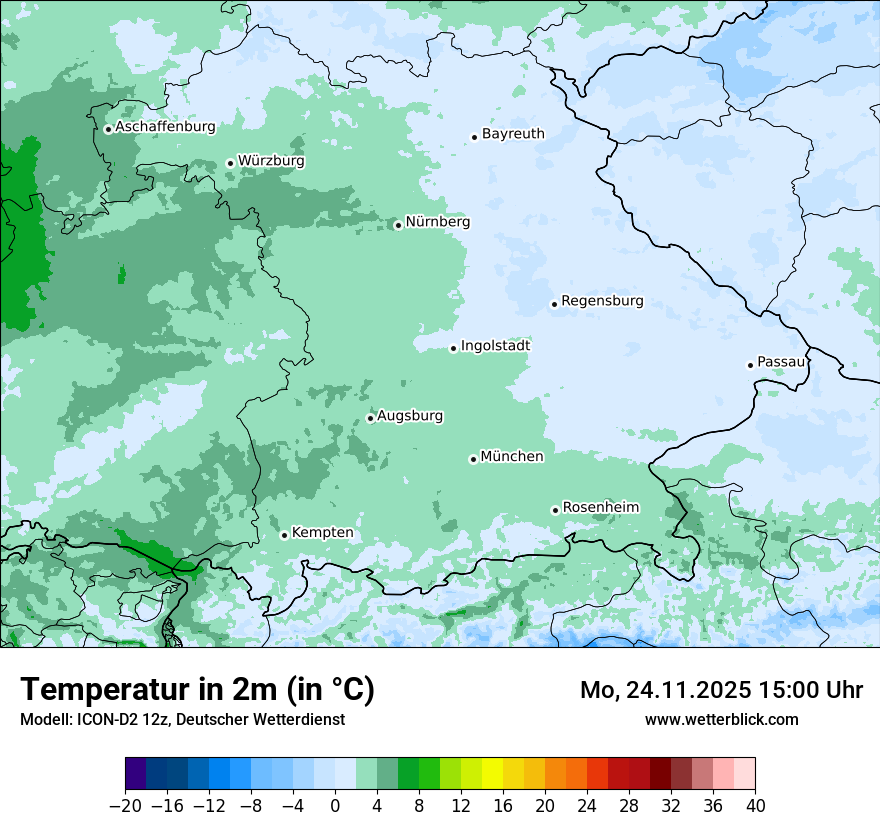 Modellkarten Temperatur