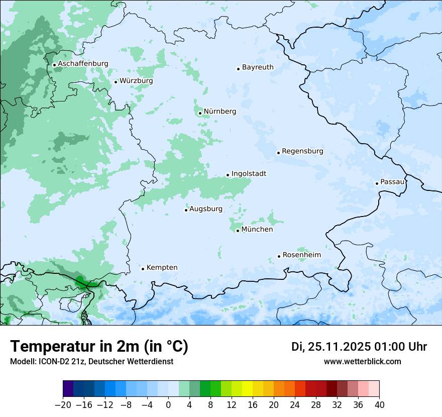 Modellkarten Temperatur