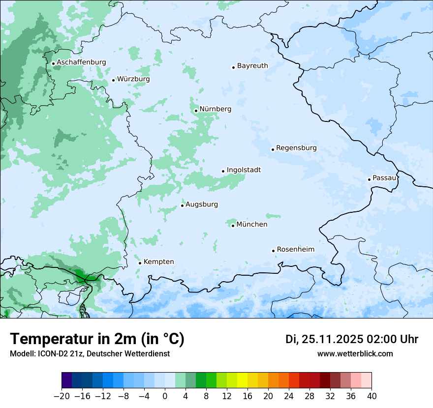 Modellkarten Temperatur