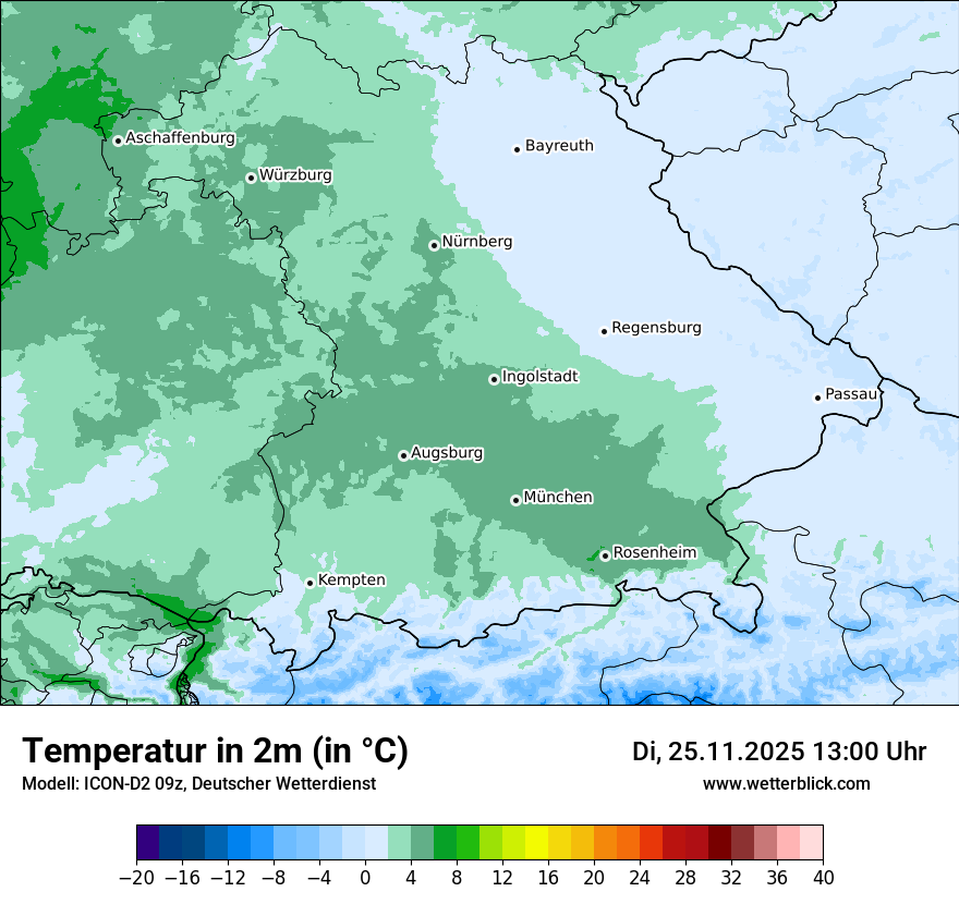 Modellkarten Temperatur
