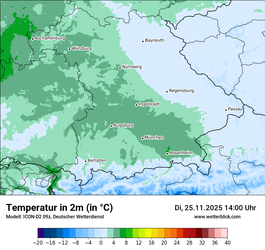 Modellkarten Temperatur