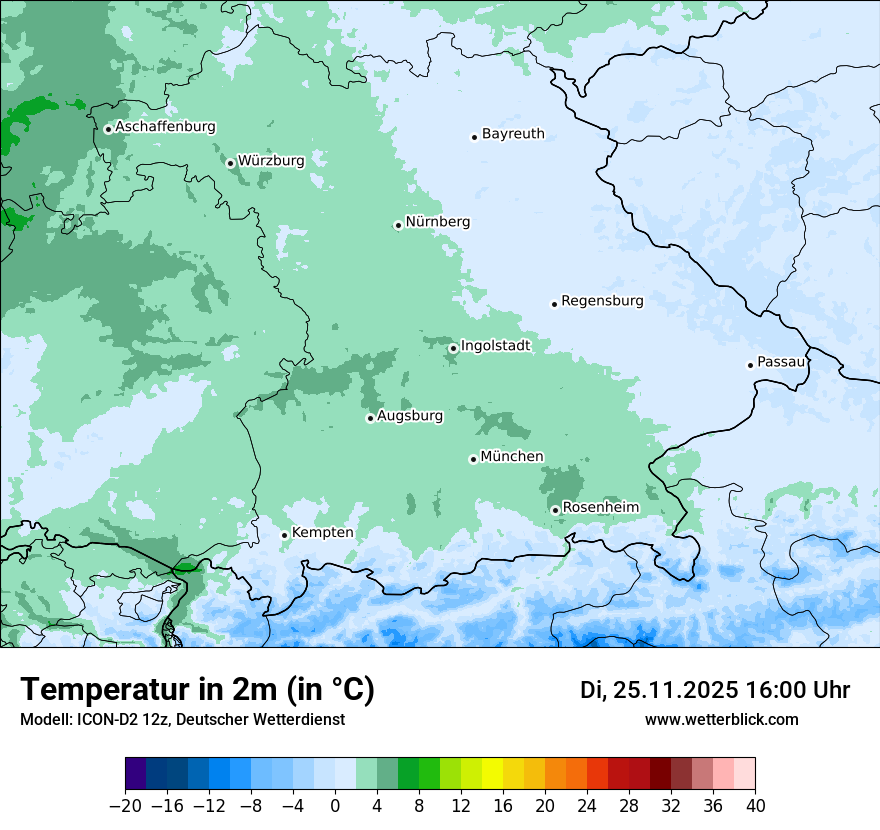 Modellkarten Temperatur