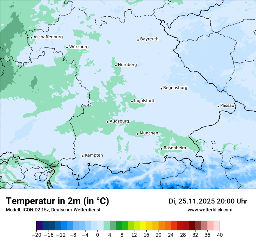 Modellkarten Temperatur