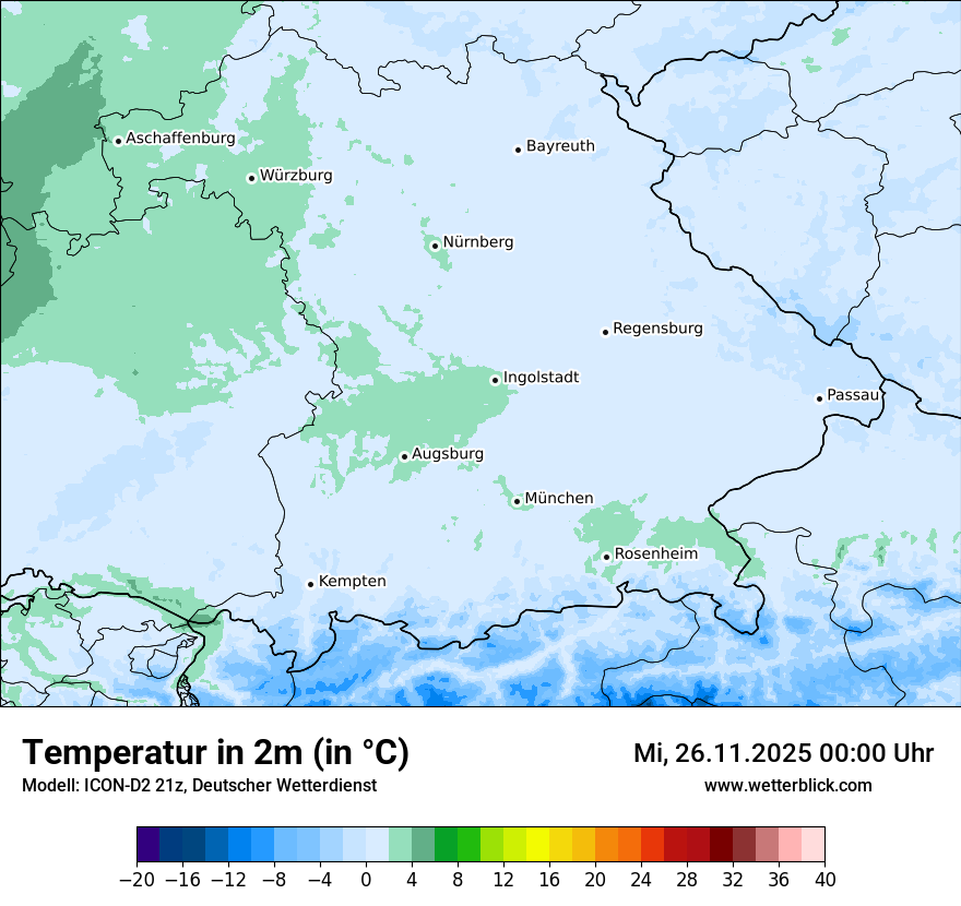 Modellkarten Temperatur