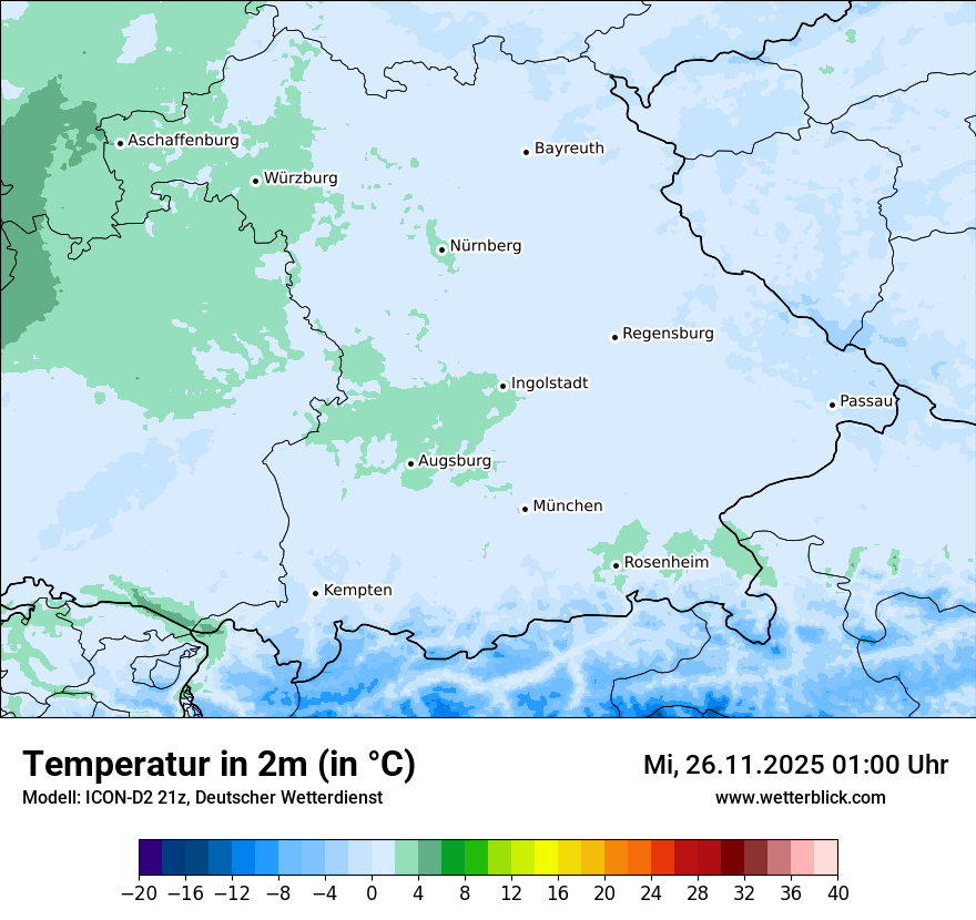 Modellkarten Temperatur