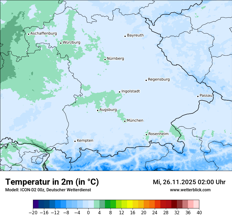Modellkarten Temperatur