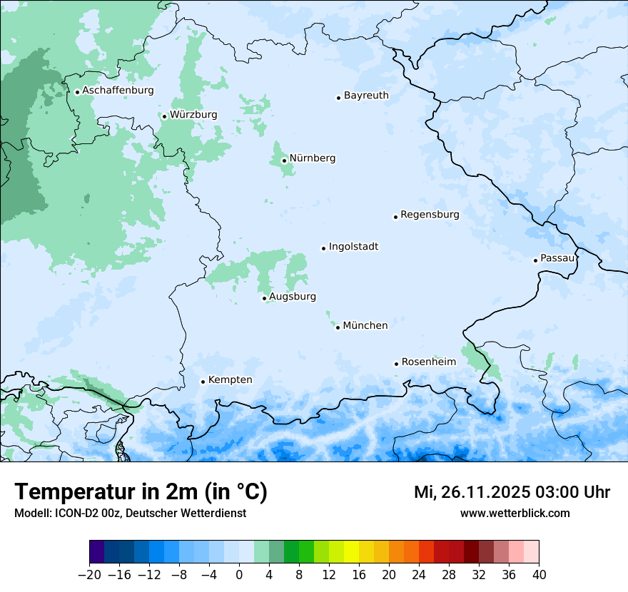 Modellkarten Temperatur