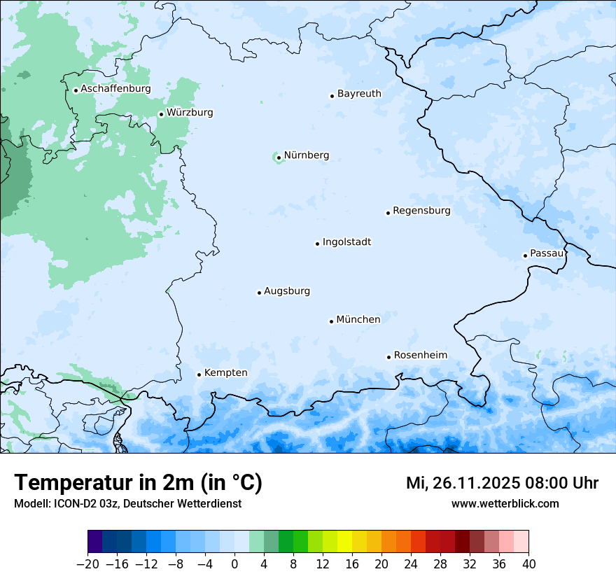 Modellkarten Temperatur