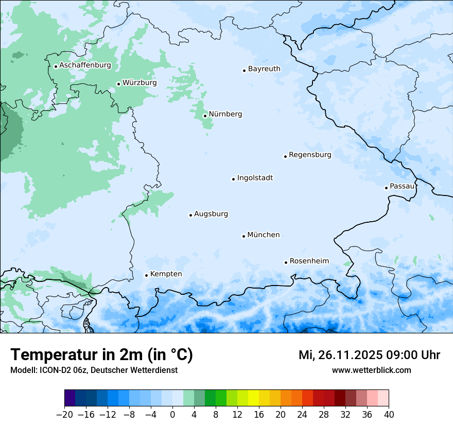 Modellkarten Temperatur