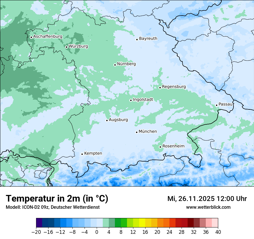 Modellkarten Temperatur