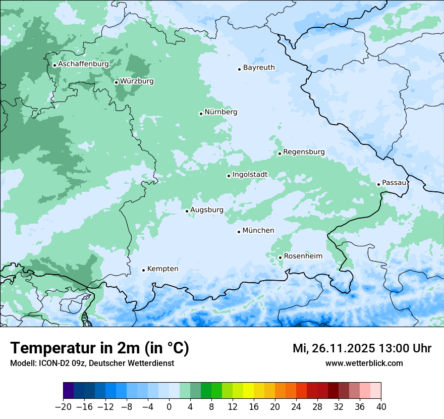 Modellkarten Temperatur