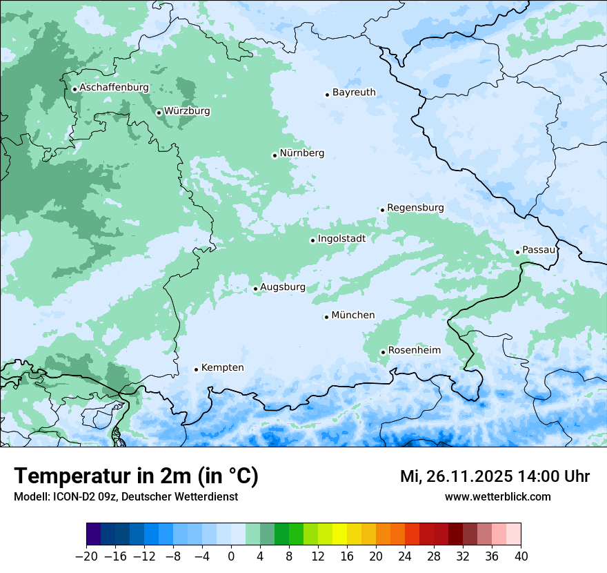 Modellkarten Temperatur