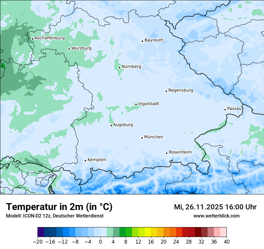 Modellkarten Temperatur