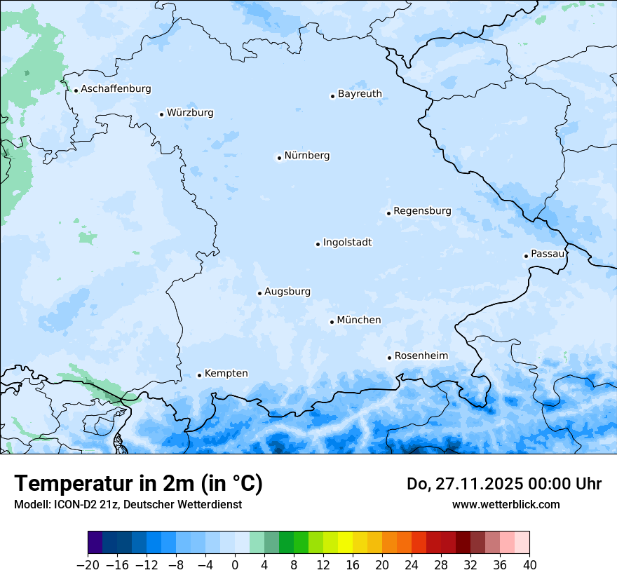 Modellkarten Temperatur