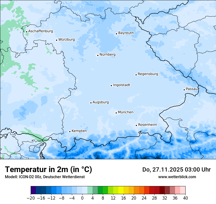 Modellkarten Temperatur