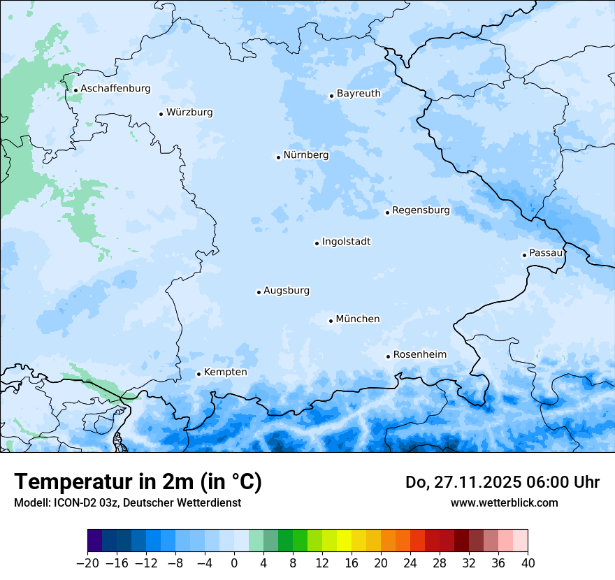 Modellkarten Temperatur