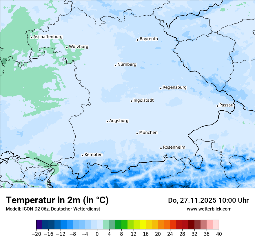 Modellkarten Temperatur