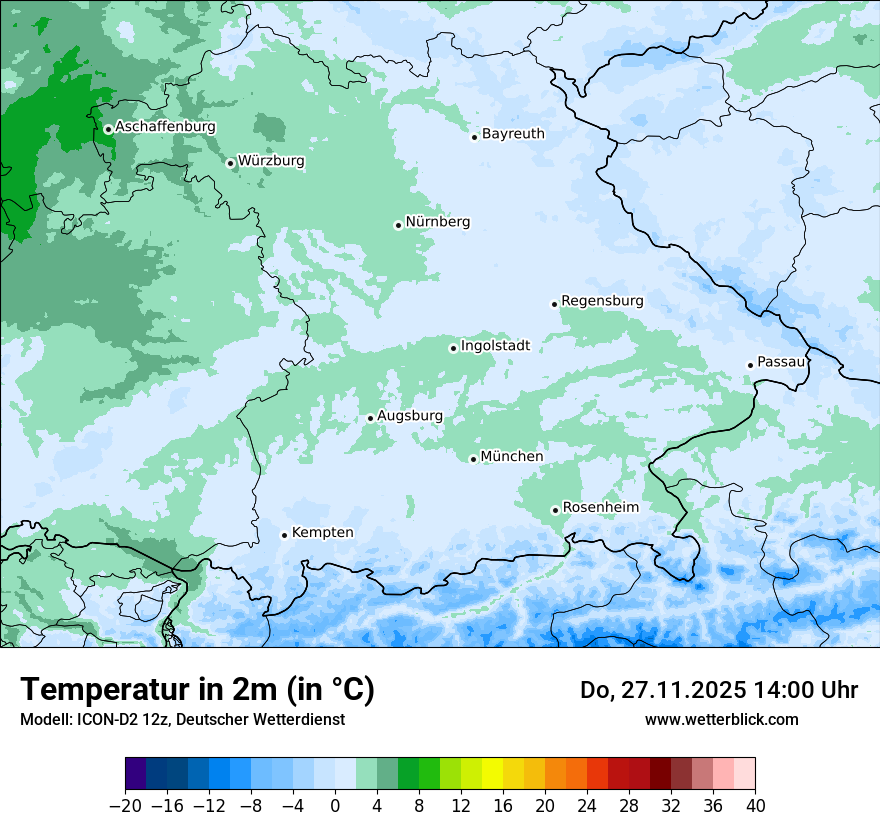 Modellkarten Temperatur