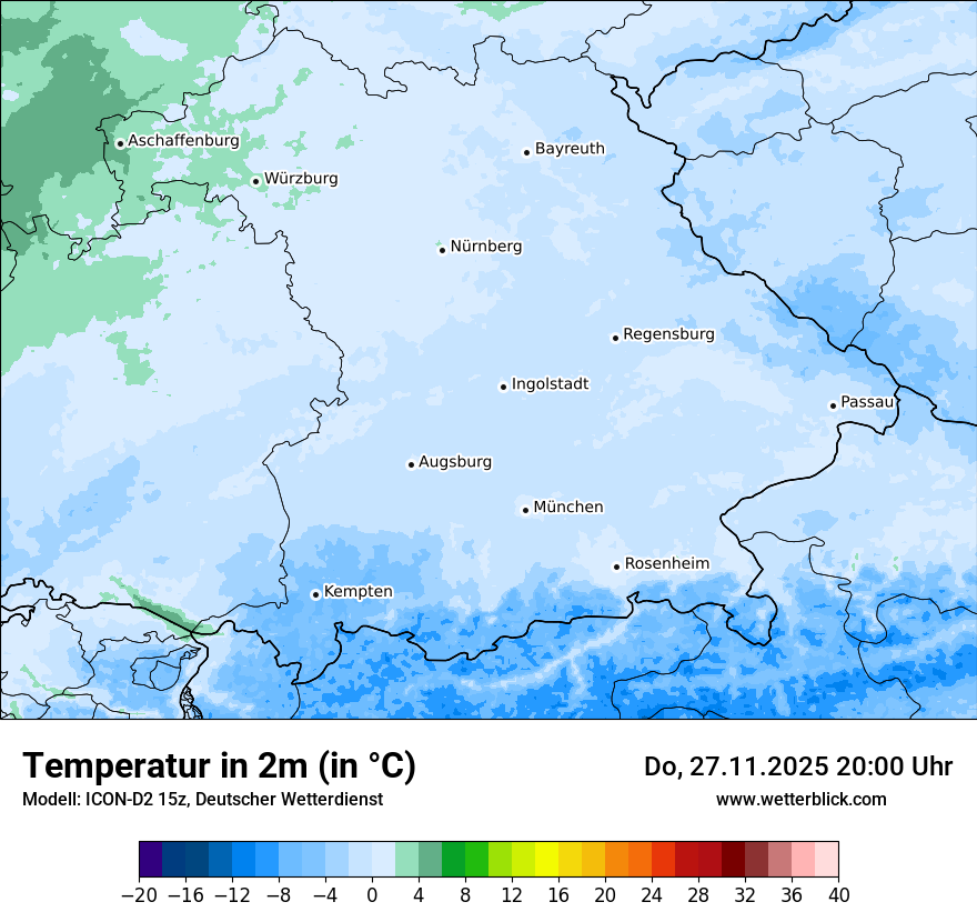 Modellkarten Temperatur
