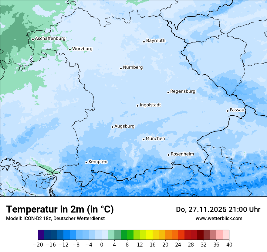 Modellkarten Temperatur