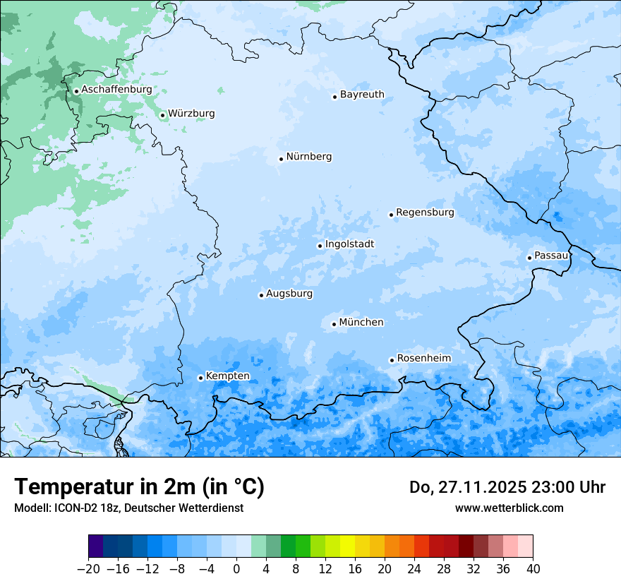 Modellkarten Temperatur