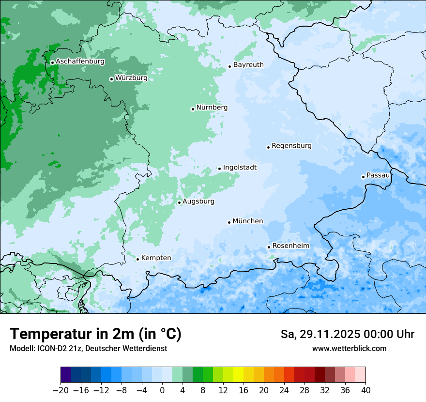 Modellkarten Temperatur