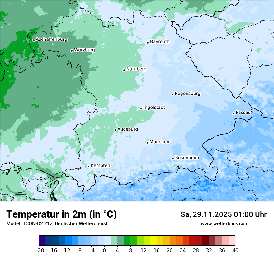Modellkarten Temperatur