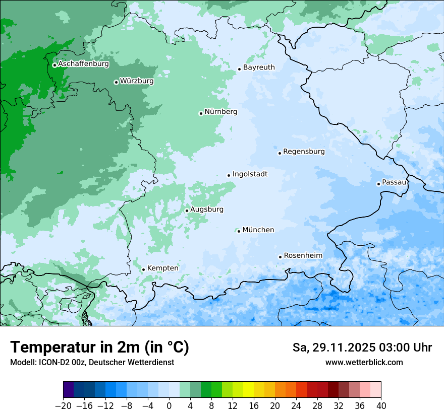 Modellkarten Temperatur