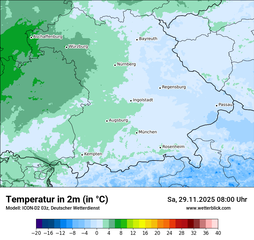 Modellkarten Temperatur