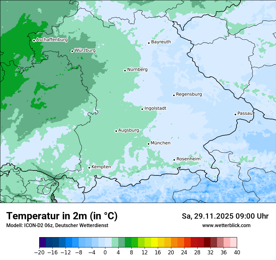 Modellkarten Temperatur