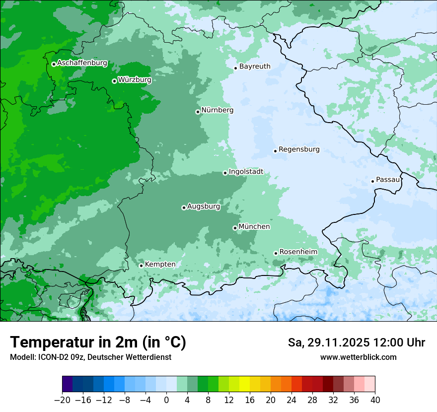 Modellkarten Temperatur