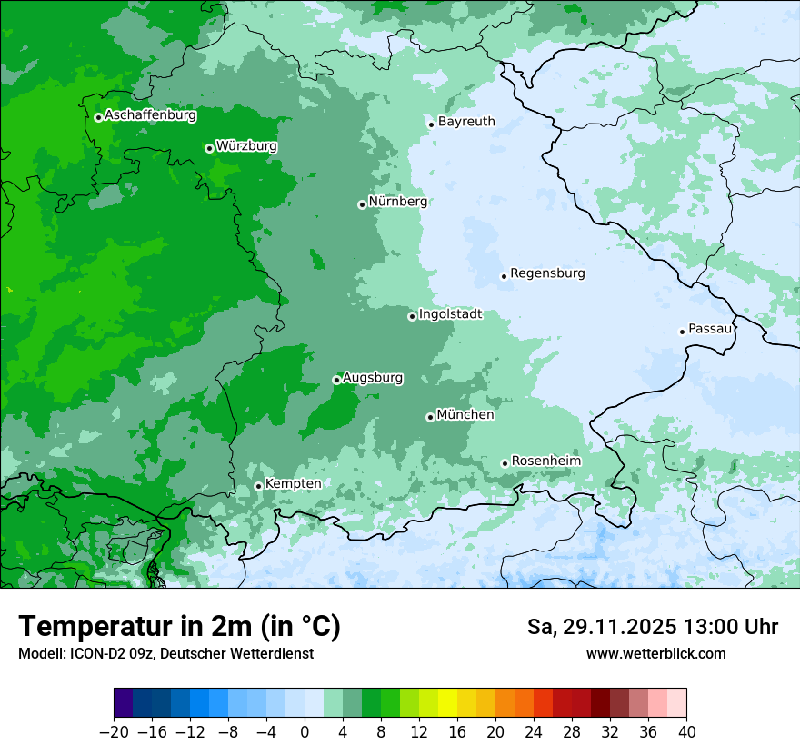 Modellkarten Temperatur